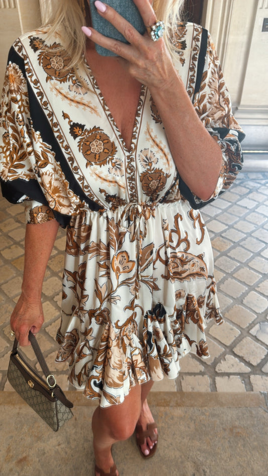 FINAL SALE!! "Milan" Floral Tassel Mini Dress