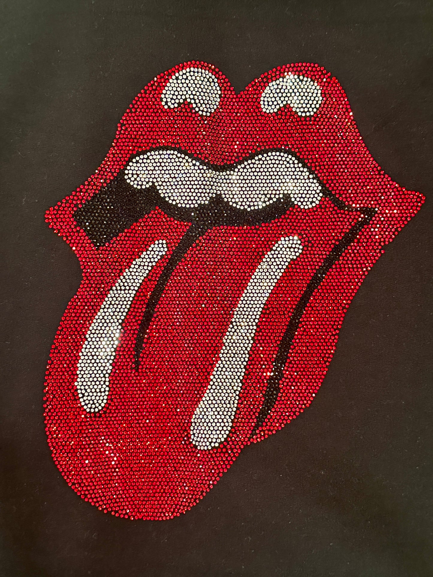 BEST SELLER!! Crystal Drawstring Sweatshirt w/ Rhinestone Lips in 2 Colors!