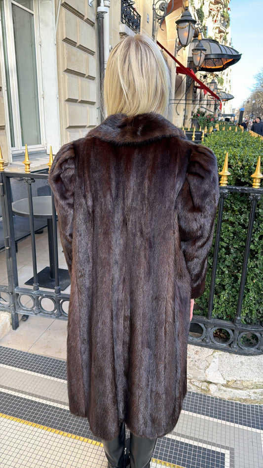 #GB77 Vintage Mahogany Mink Coat Size Small