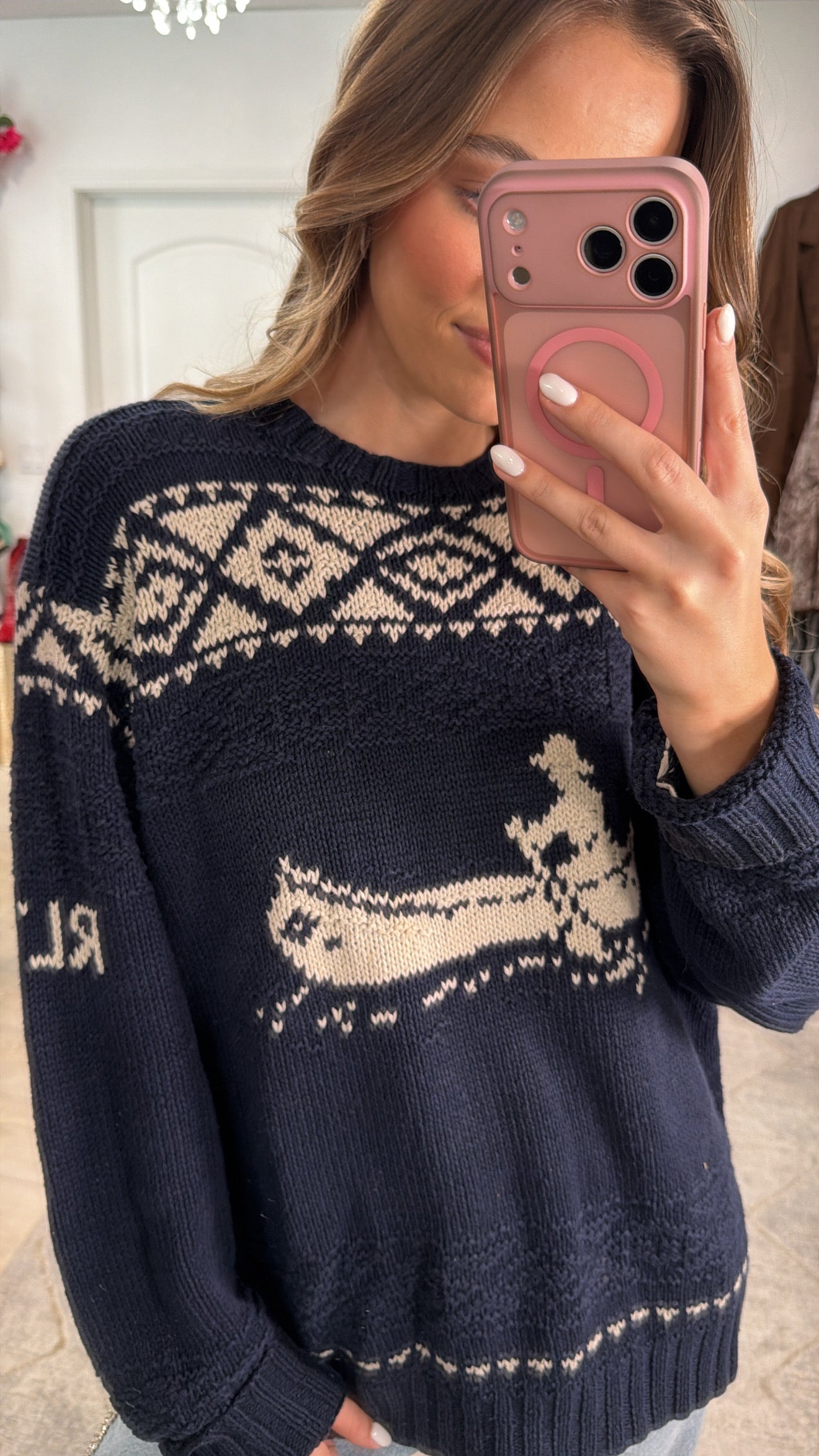 Vintage Ralph Lauren Hand Knit Sweater Size Large