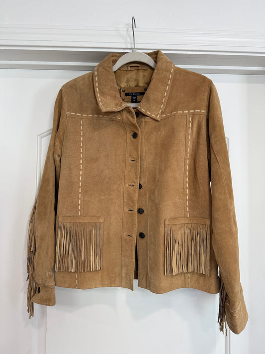 Vintage Tan Suede Fringe Jacket Size Medium