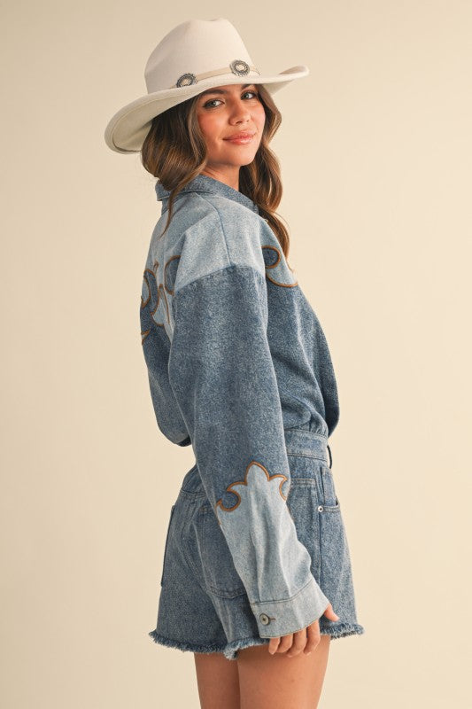 The Outlaw Denim Western Romper