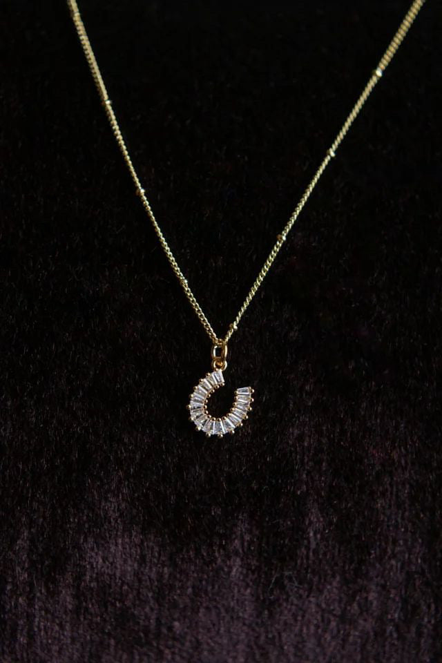 18K Gold Filled Horseshoe Pendant Necklace