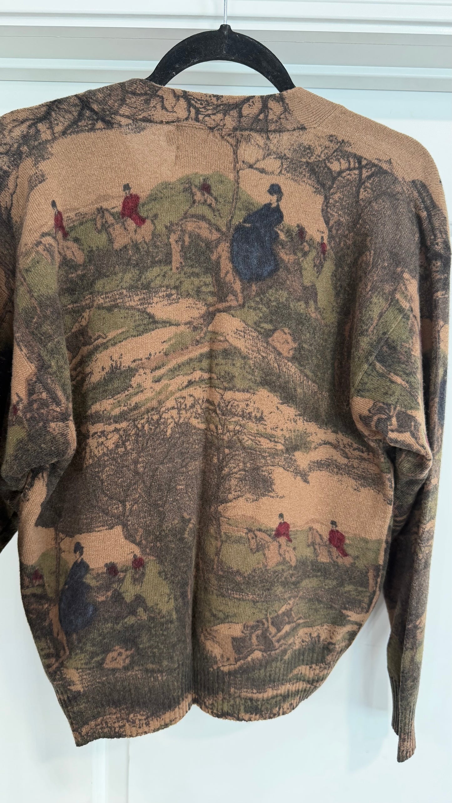 Vintage Ralph Lauren Lambswool Equestrian Cardigan Size Medium