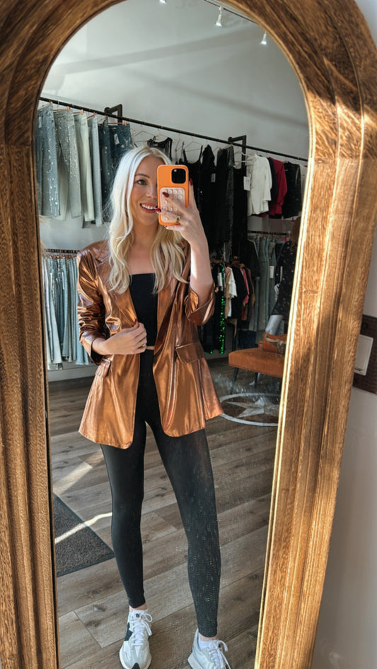 FINAL SALE!! Bronze Metallic Blazer Set