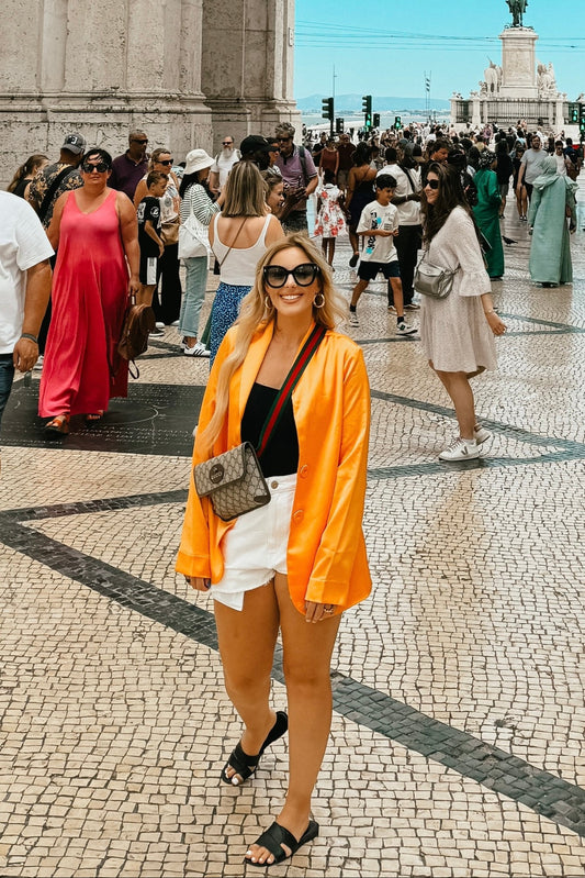 FINAL SALE!! Felix Tangerine Blazer in Satin by Show Me Your MuMu