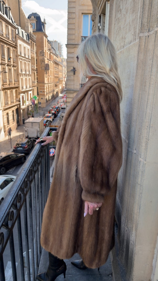 #102 Vintage Pastel Mink Coat Size Large/Xlarge
