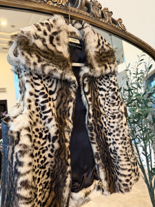 #GB21 Vintage Rabbit Fur Vest Size Medium