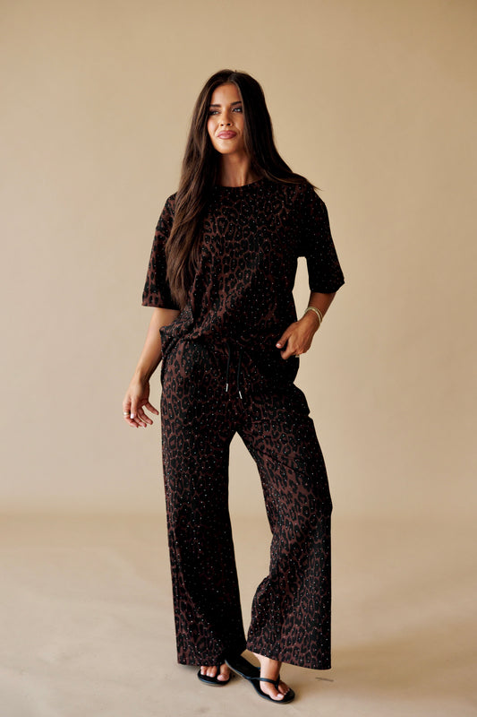 "Luxe Leopard" Rhinestone Lounge Set