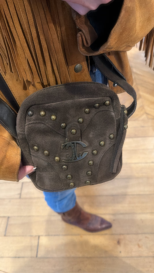 NEW!! Vintage Just Cavalli Suede Studded Crossbody