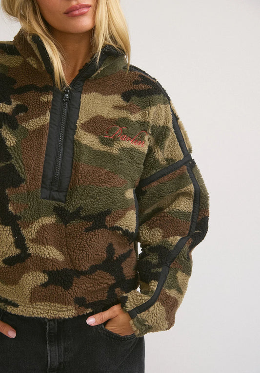 “As seen on Katie Langley” BIG SKY SHERPA HALF ZIP - WOODLAND CAMO