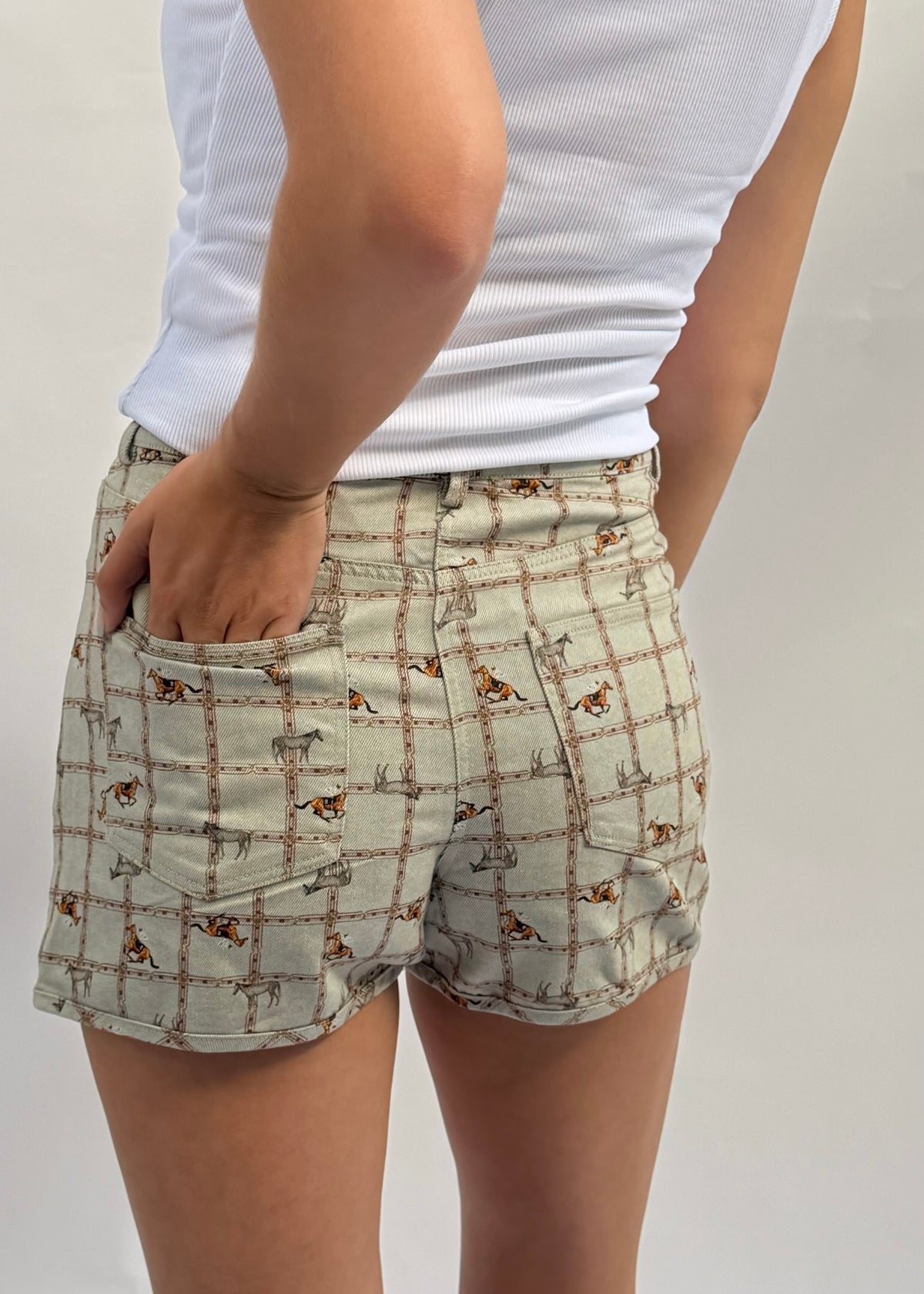 Equestrian Print Shorts
