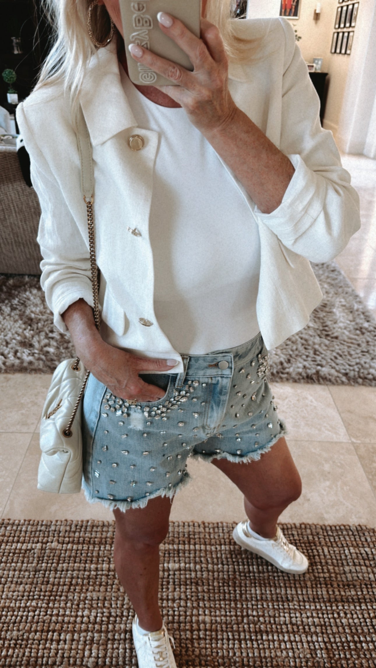 BEST SELLER!! Rhinestone Denim Shorts (8023525261551)