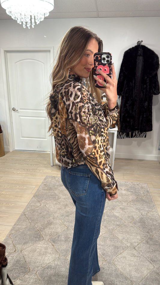 NEW!! "After Dark" Animal Print Metallic Top