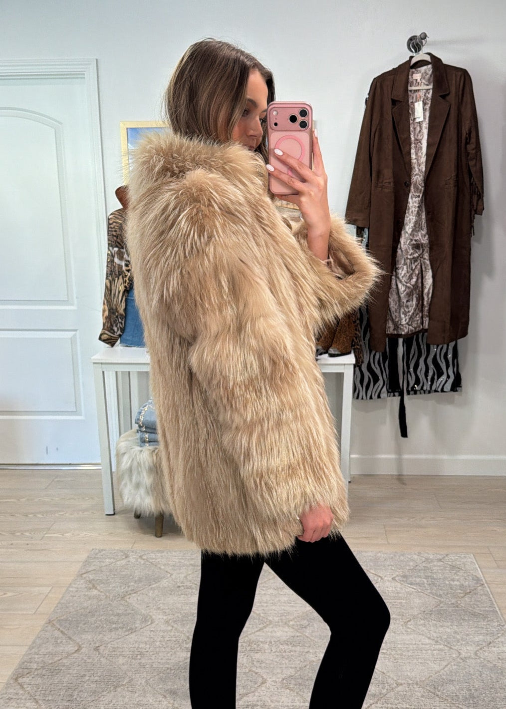 #GB6 Vintage Beige Fox Jacket