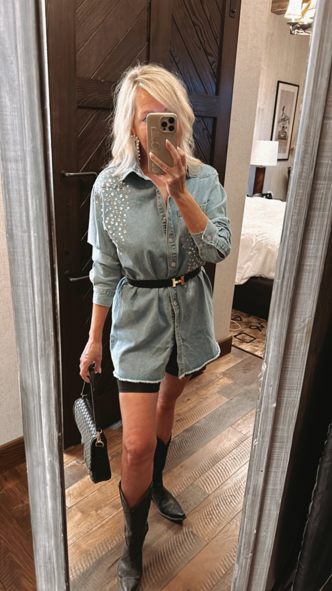 FINAL SALE!! Shania Rhinestone Denim Shacket & Dress