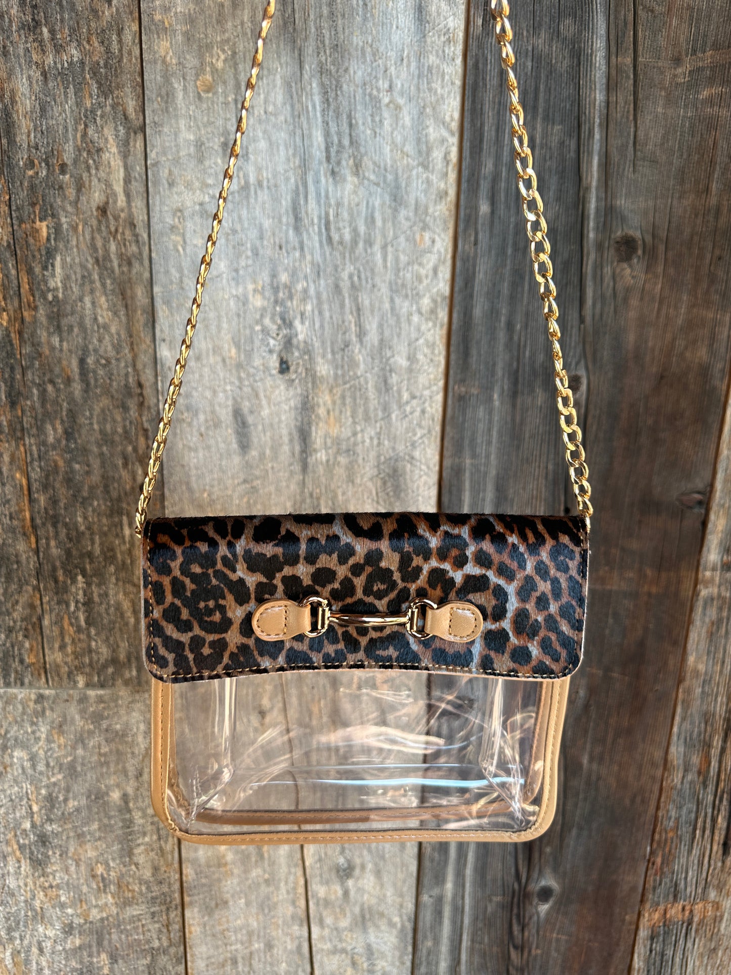 BEST SELLER!! Bag Check Clear Crossbody in Leopard