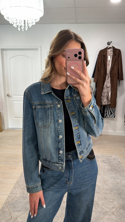 NEW!! Vintage Ralph Lauren Denim American Flag Jacket Size Medium