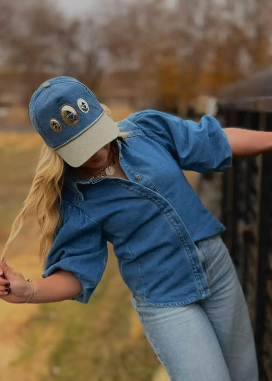 Two Tone Concho Hat