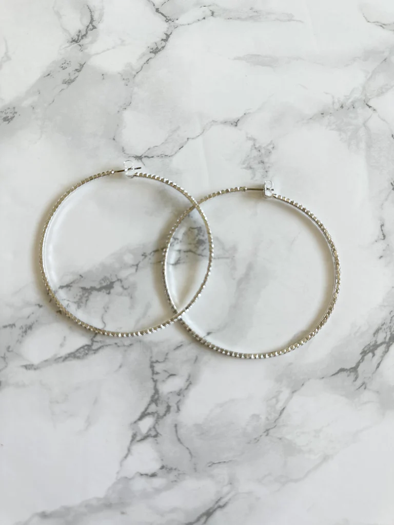 Crystal Hoop Earrings in Gold or Silver