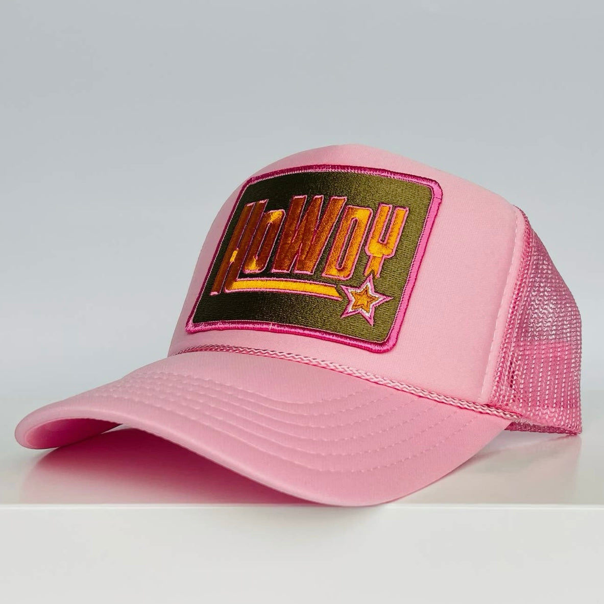 Howdy Patch Trucker in Pink