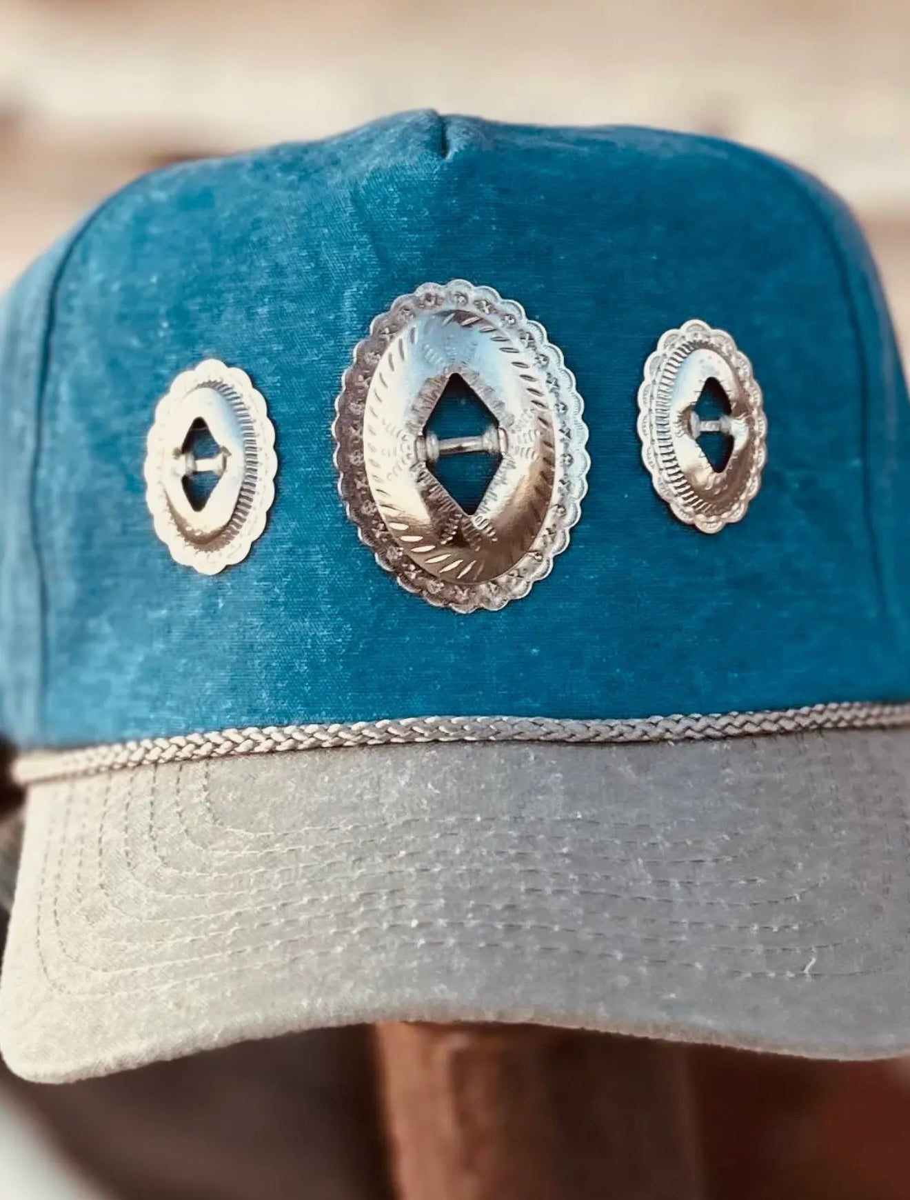 Two Tone Concho Hat