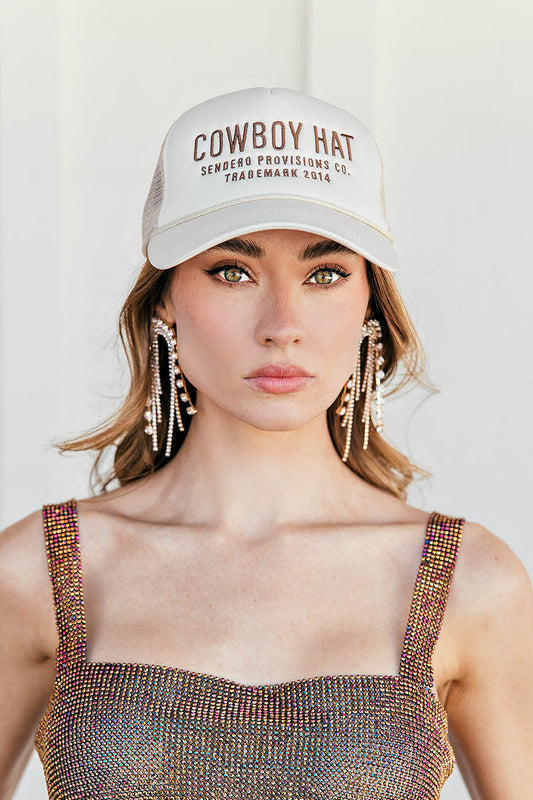 BACK IN STOCK!! Cowboy Trucker Hat in Cream
