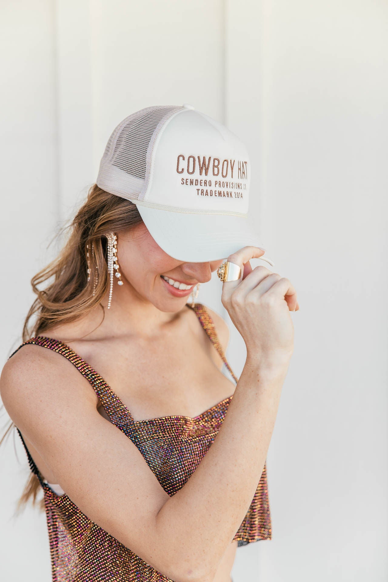 BACK IN STOCK!! Cowboy Trucker Hat in Cream