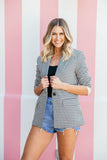 NEW!! The Houndstooth Blazer with Pink Wording
