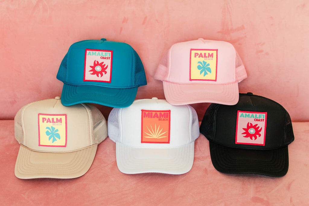 AS SEEN ON WHITNEY RIFE!! The Amalfi Coast Trucker Hat in 6 Colors & Styles