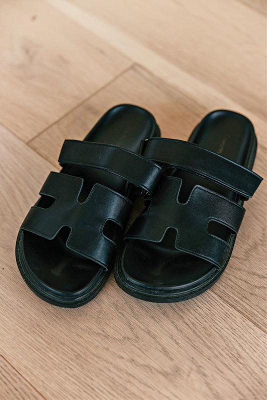BACK IN STOCK!! The Lowkey Famous Slide in Black (8098356560111)