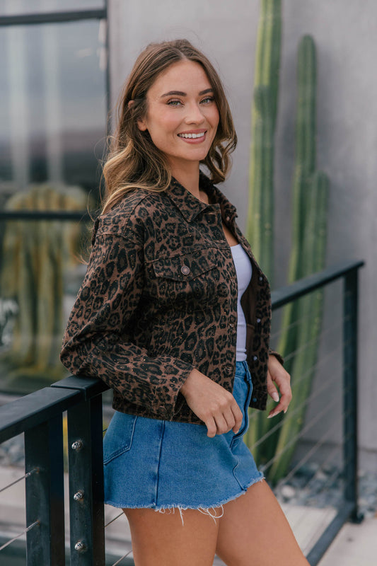 The "Wild Card" Leopard Print Rhinestone Jacket