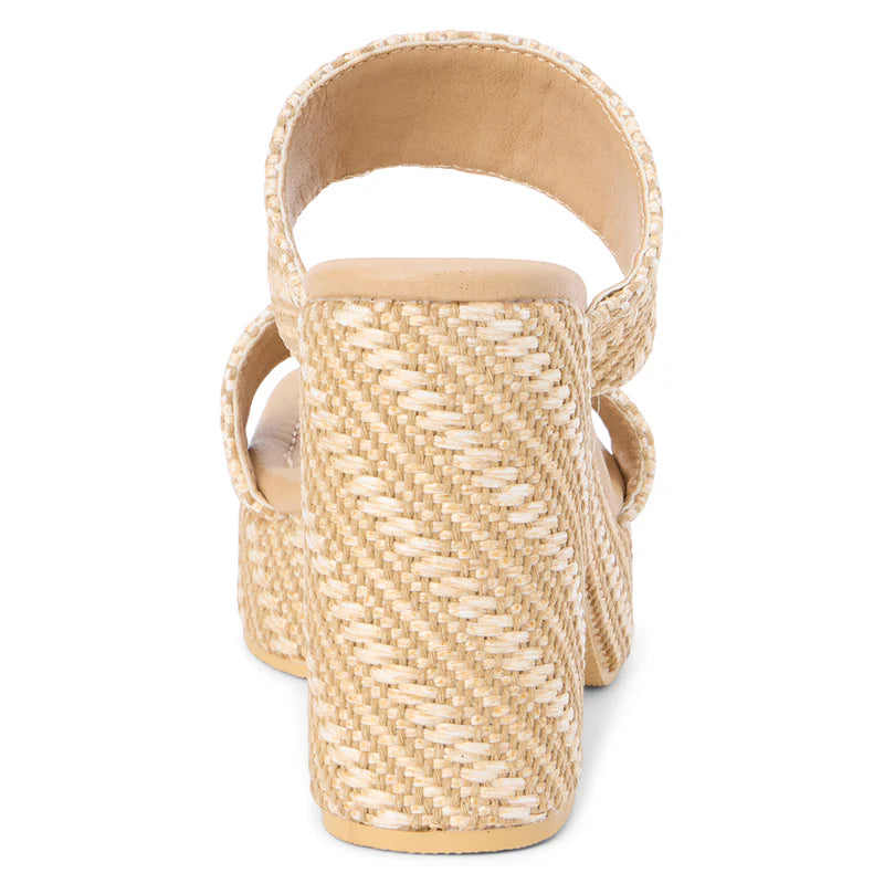 Gem Platform Heel in Nude Raffia