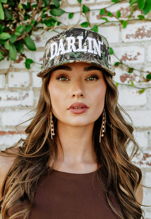 NEW!! DARLIN Trucker Hat in Camo w/ White
