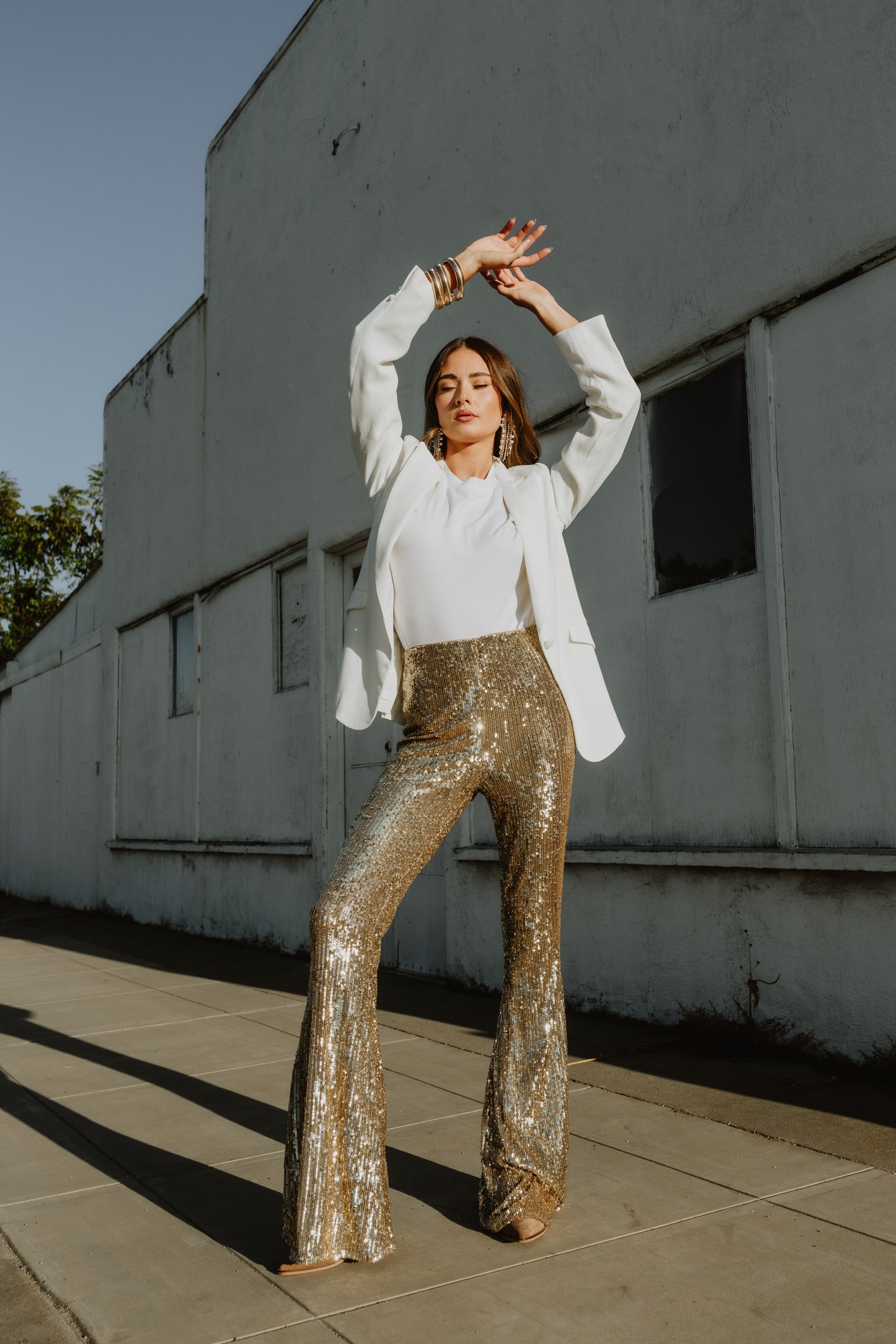 FINAL SALE!! Mercury Bells Gold Sequin Pants by Show Me Your Mumu