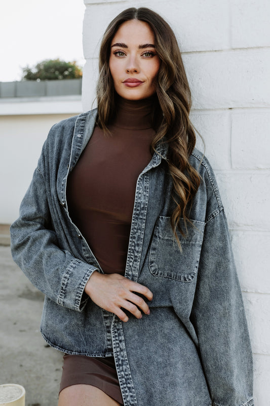 FINAL SALE!! Oversized Washed Denim Shirt