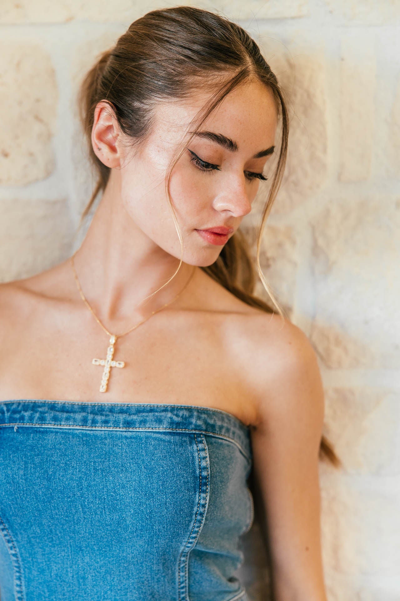 NEW!! 18K Gold Filled Cross Pendant Necklace