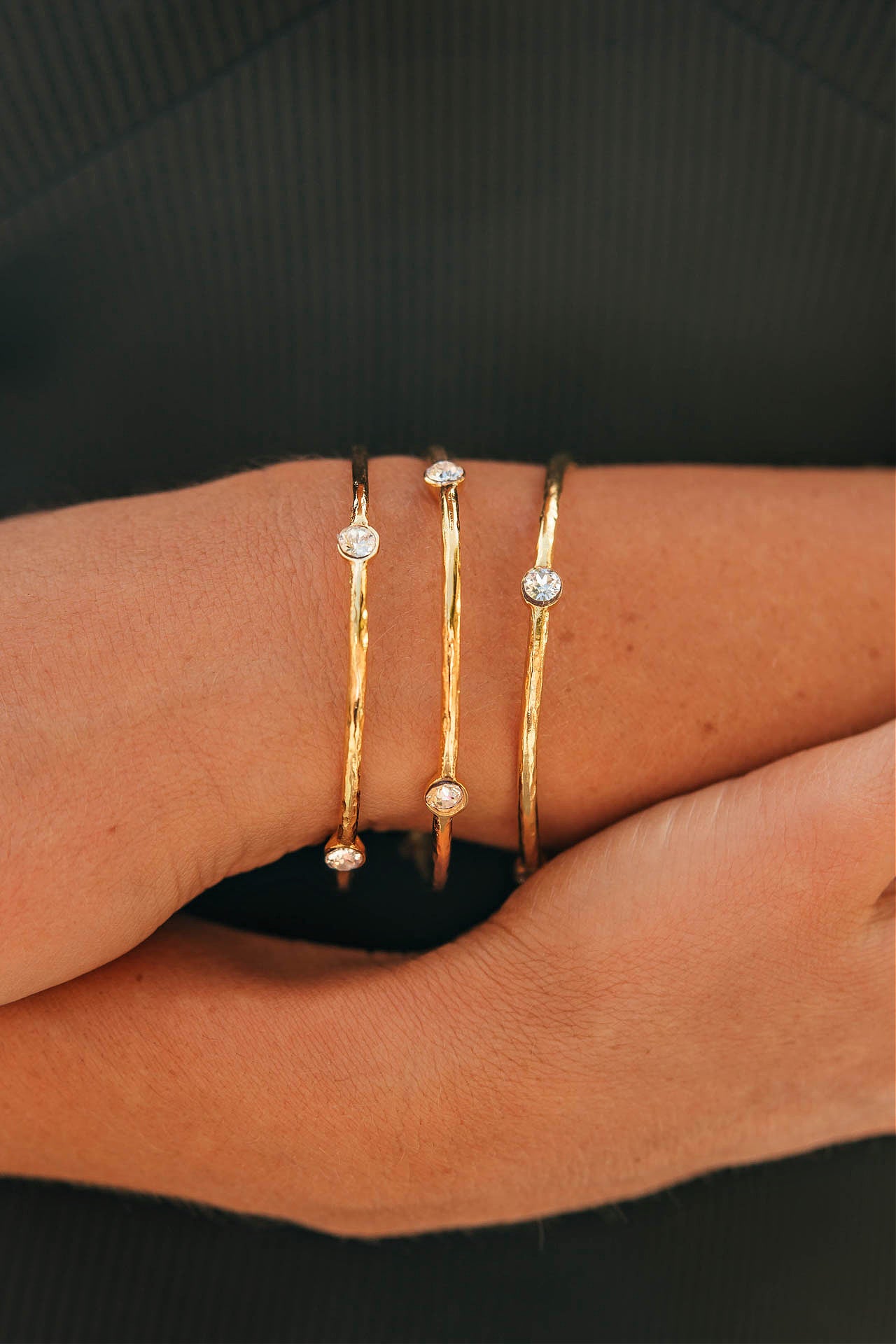 The 18K Plated Swarovski Bangle Bracelet