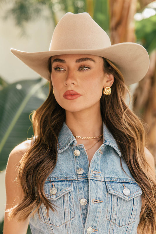 NEW!! Cattleman Wool Cowboy Hat in Taupe