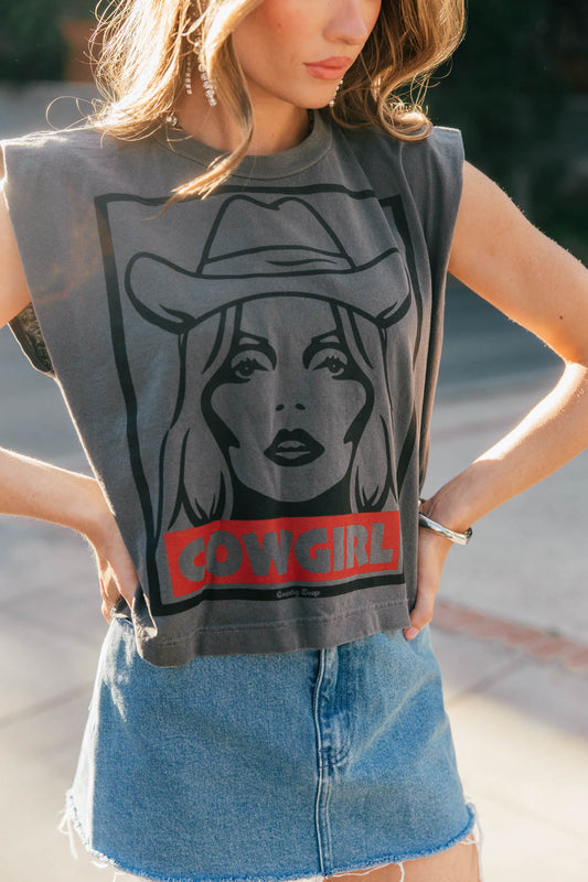 NEW!! "90's Cowgirl" Oversized Muscle Tee