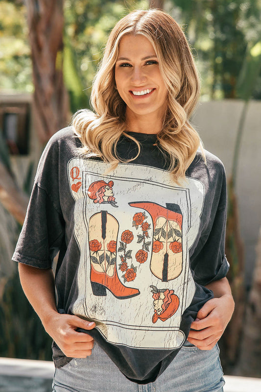 BEST SELLER!! Poker Face Vintage Graphic Tee