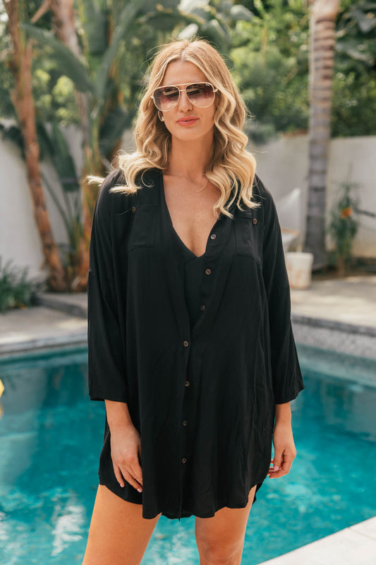 FINAL SALE!! Paradise Cover Up in Black