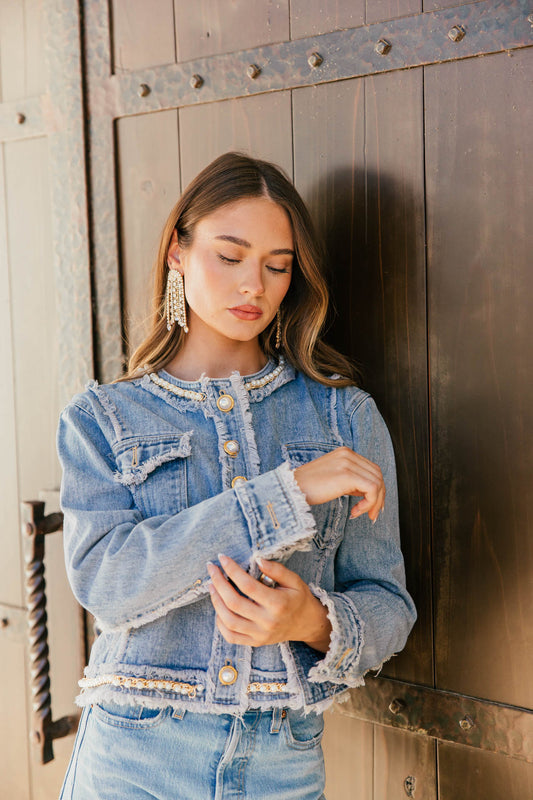 NEW!! "Instant Icon" Pearl Denim Jacket