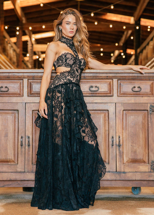 NEW!! "Mirage" Lace Mock Neck Dress