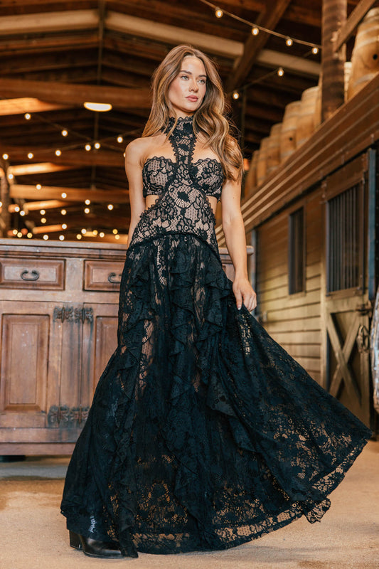 NEW!! "Mirage" Lace Mock Neck Dress