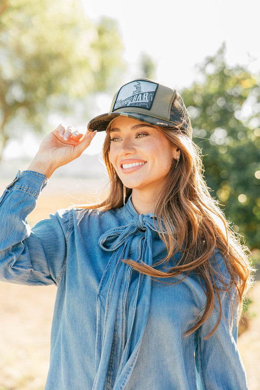 NEW!! "Cowboy Bar" Trucker Hat in Camo
