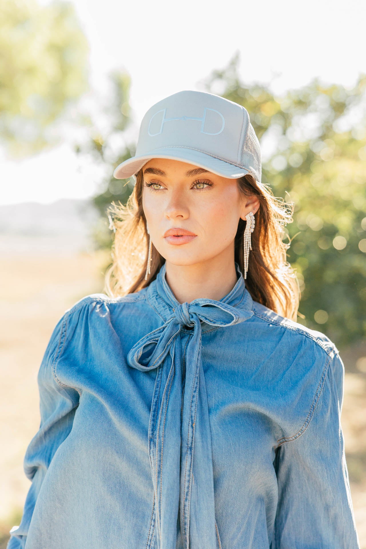 NEW!! Horsebit Trucker Hat in Grey