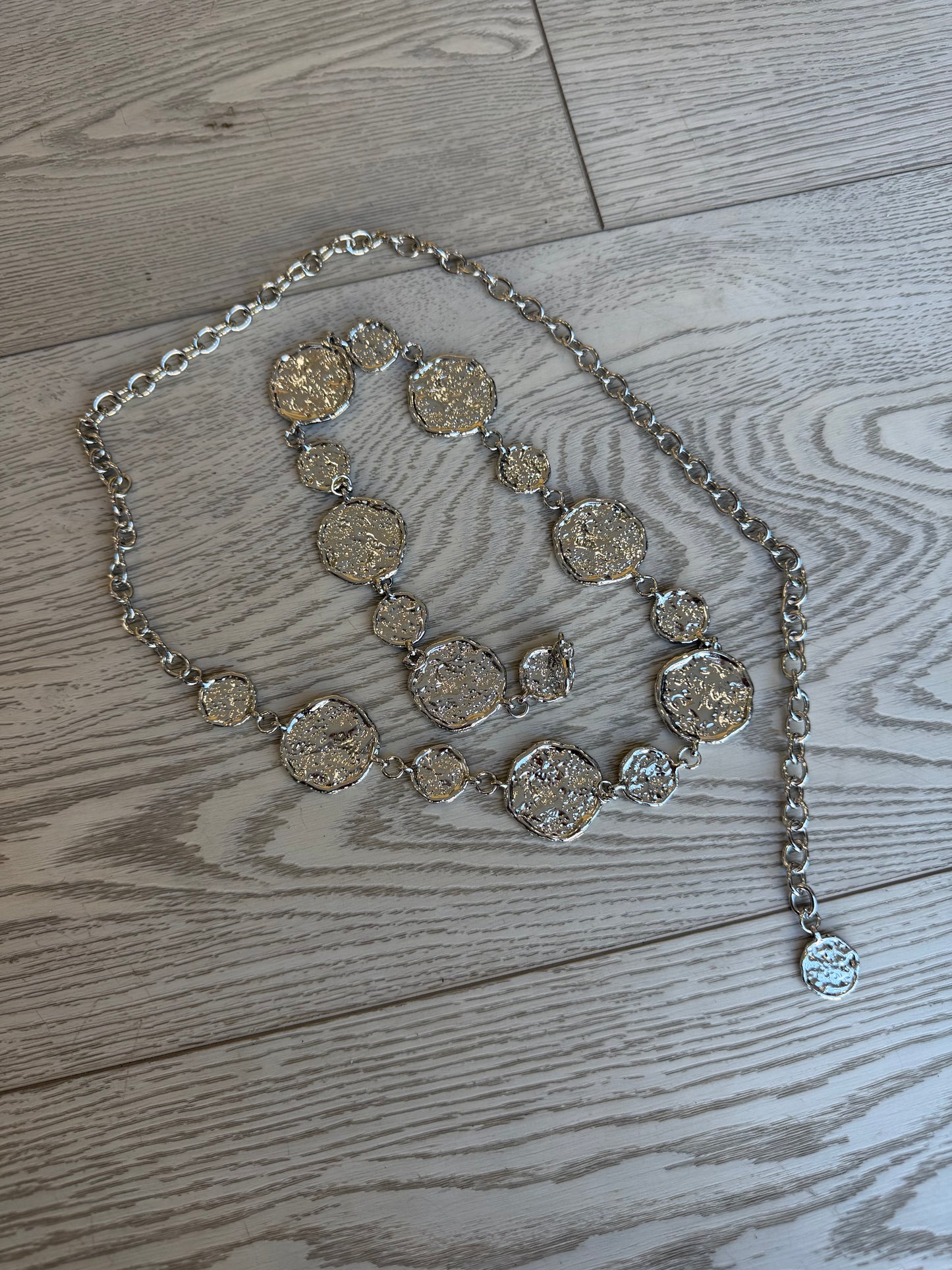 "Bailey" Silver Chain Belt
