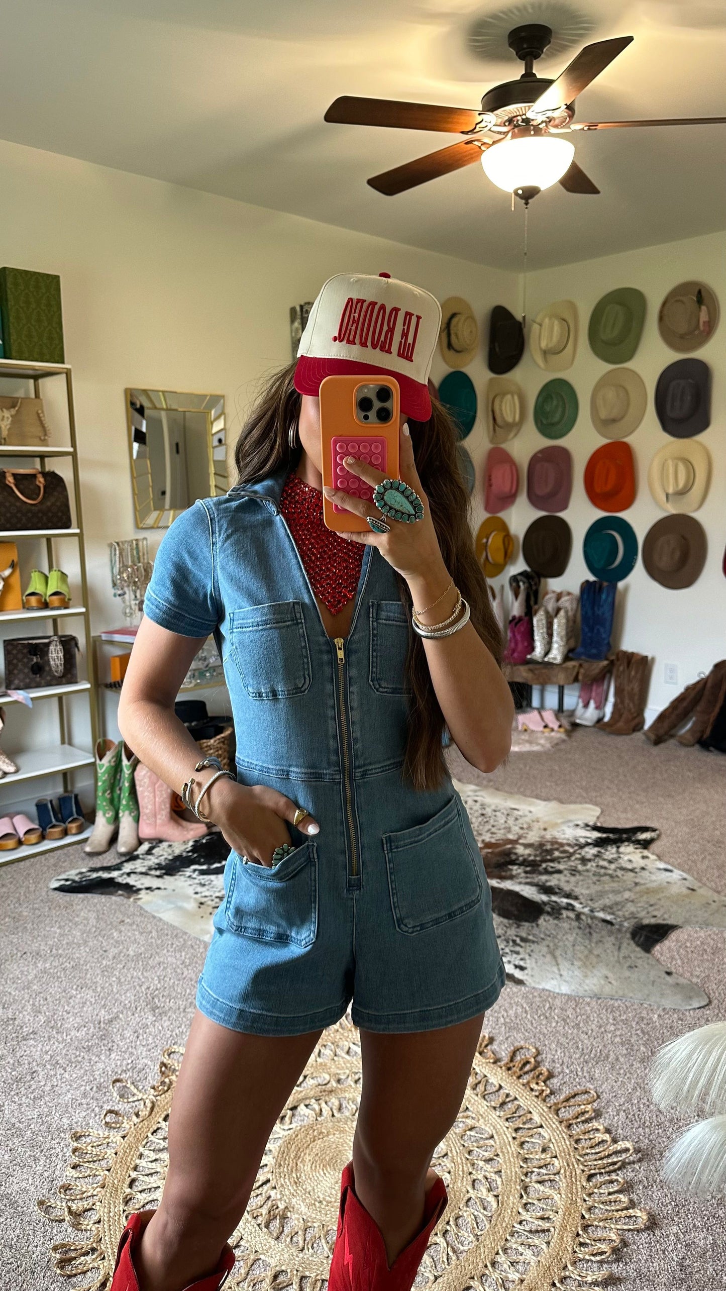 AS SEEN ON ALLISON CLAIRE!! Crystal Statement Necklace & Bandana in Red