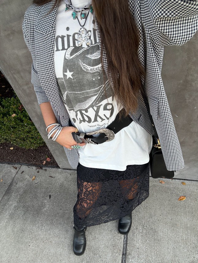 The Lainey Black Lace Maxi Skirt w/ Liner Glitzy Bella The Lainey Black Lace Maxi Skirt w/ Liner Glitzy Bella